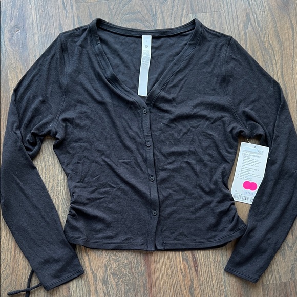 NWT lululemon Side Cinch Ribbed Cardigan • Black • 10 - Picture 1 of 6